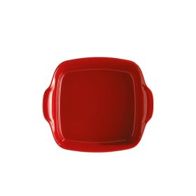 HORNO FUENTE CUAD C/ASA EMBOSSED ROJO