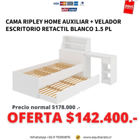 Cama Nido 1.5 plaza + Velador escritorio
