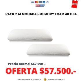 Pack 2 Almohadas MEMORY FOAM 40x80