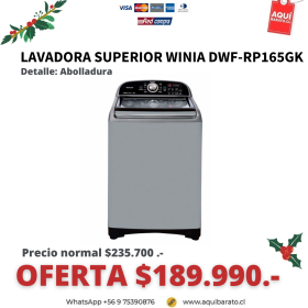 Lavadora Superior WINIA  DWF-RP165