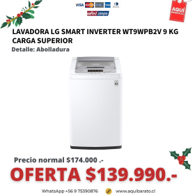 Lavadora LG Smart Inverter Carga Superior