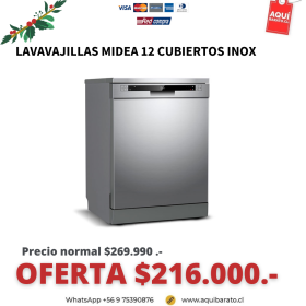 Lavavajillas MIDEA 12 Cubiertos Inox