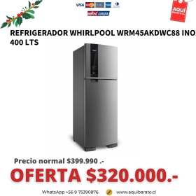 Refrigerador WHIRPOOL Inox 400 LT